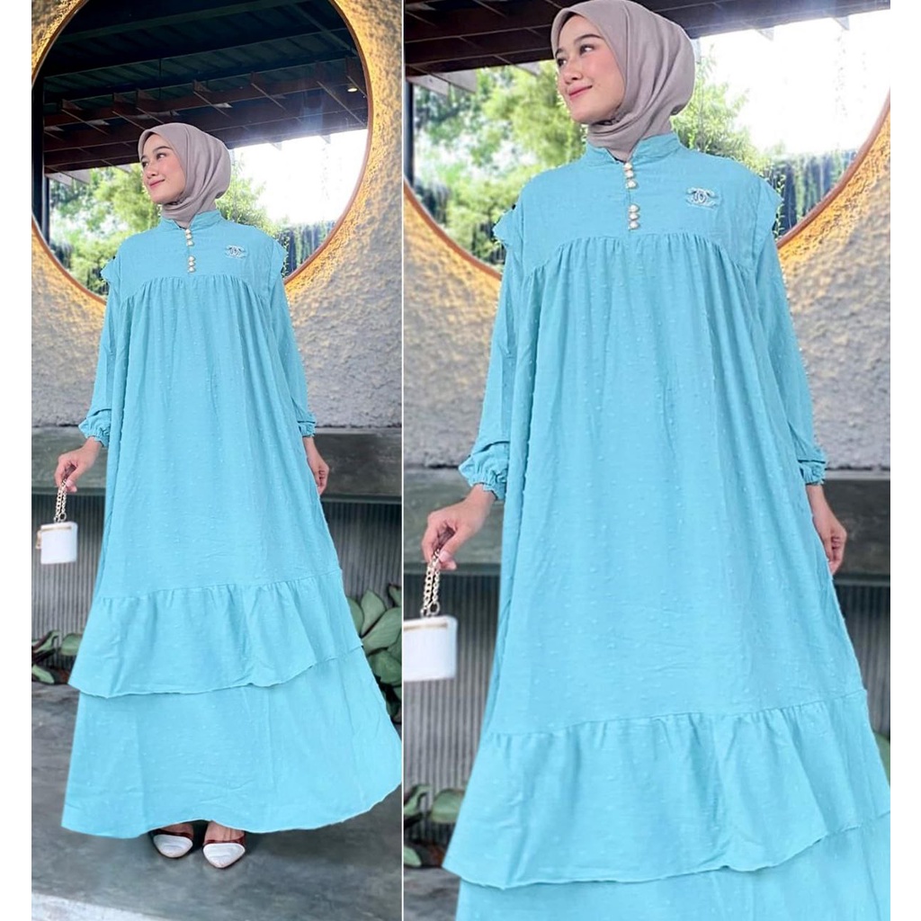 KALLA DRESS CRINCLE POMPOM PREMIUM