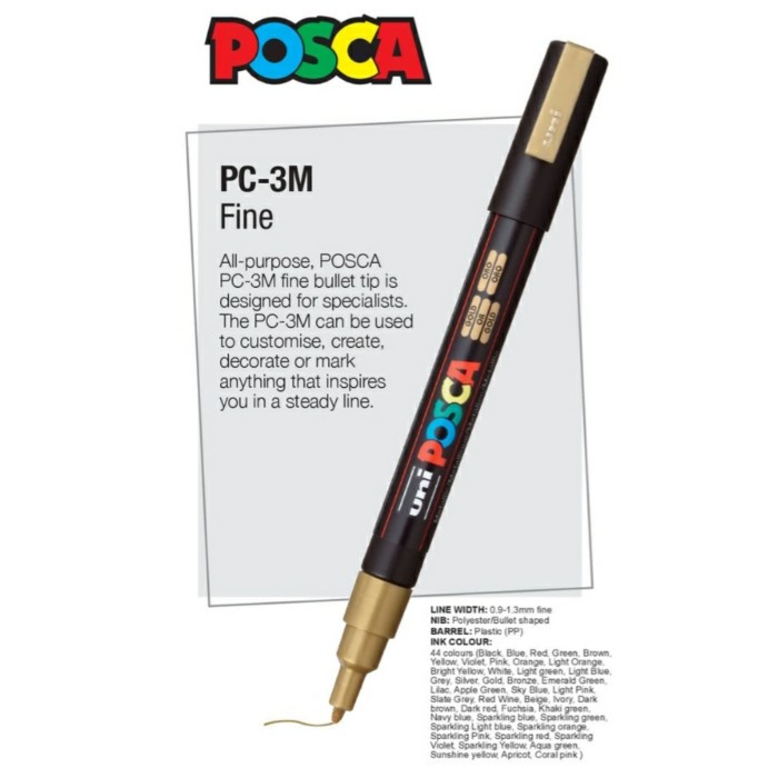 

Terlaris Uni Posca Paint Marker Pc-3M - Fine Point Bullet Shaped 1,5Mm