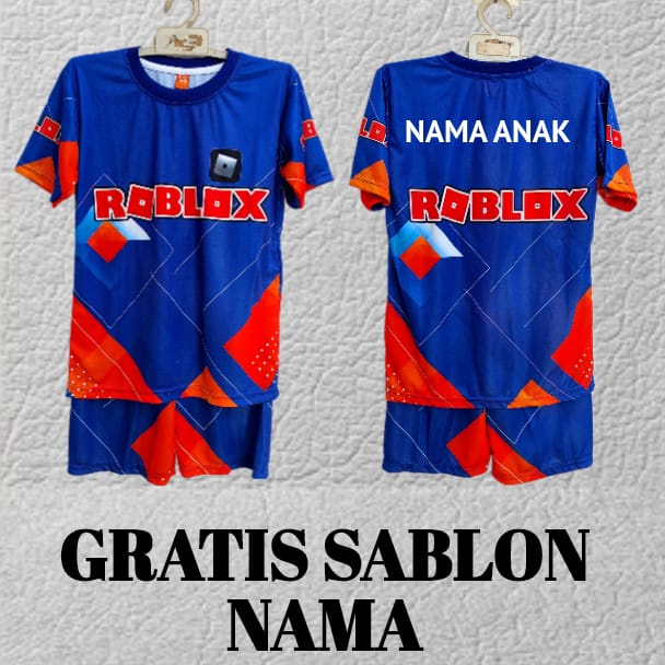 setelan baju roblok/baju game roblok printing usia 2-12thn