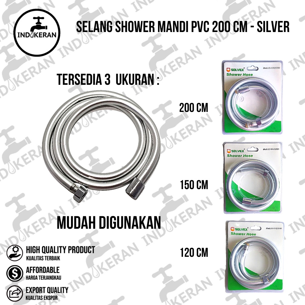 INDOKERAN-Selang Shower Mandi PVC - Silver