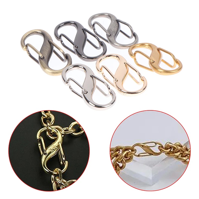 [Harga Grosir] Fashion Metal Snap Clip Ring Clasp Hook Untuk Tas Bahu Rantai Premium Alloy S Shaped Double Buckle Tahan Lama Gesper Rantai Yang Dapat Dilepas Dapat Disesuaikan S Type Metal Buckle