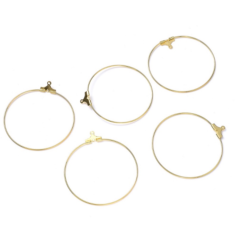 Anting Gantungan Bulat Bahan Stainless Steel 25mm Untuk Membuat Anting Rumbai DIY Earrings