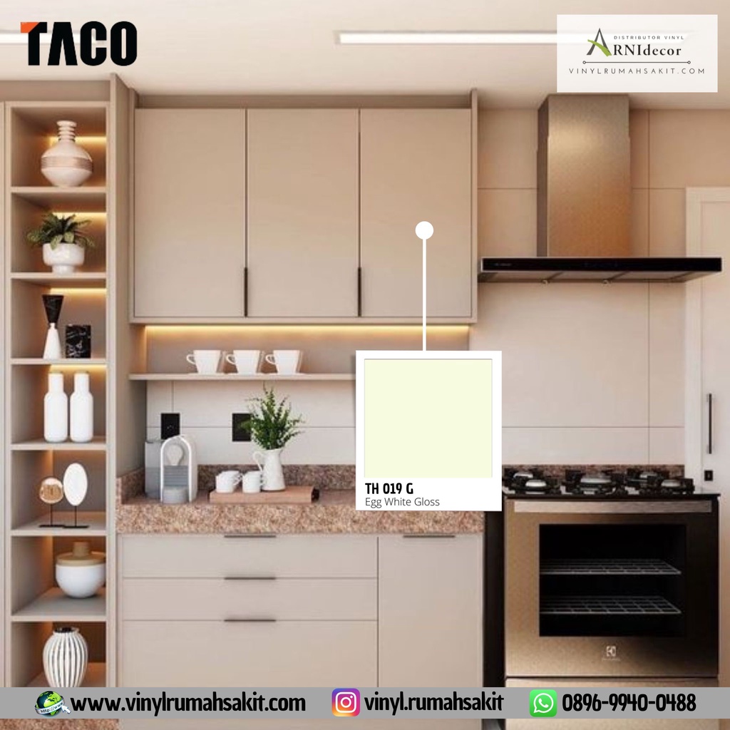 HPL Taco TH 019 G - HPL Solid Gloss Warna Kilap Polos