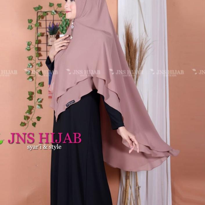 ☉ khimar LV standar hijab ceruty 2 layer/khimar syari ori jns ✵