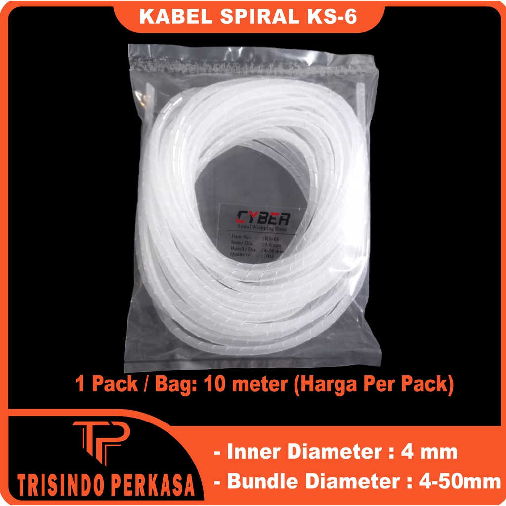 Kabel Spiral / Spiral Wrapping Band KS-6 KS 6 KS6 Spiral Kabel Pelindung Cable Spiral