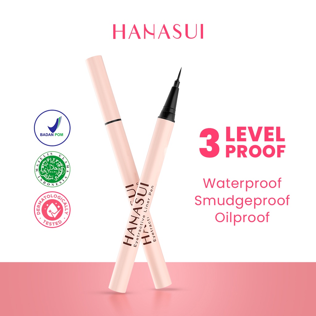 ⭐BAGUS⭐ HANASUI Eyetractive Liner Pen | Eyeliner Pen | Celak Mata Waterproof | Anti Air Smudgeproof