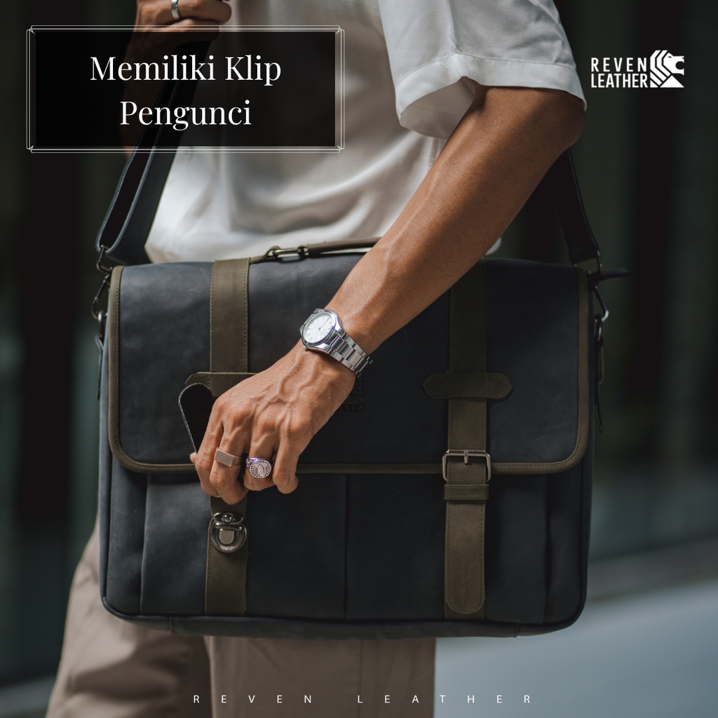 Tas Laptop Slingbag LIMITED EDITION 100% Original Kulit Sapi Asli Muat Laptop 15 Inch - HELSINKI MULTIBAG