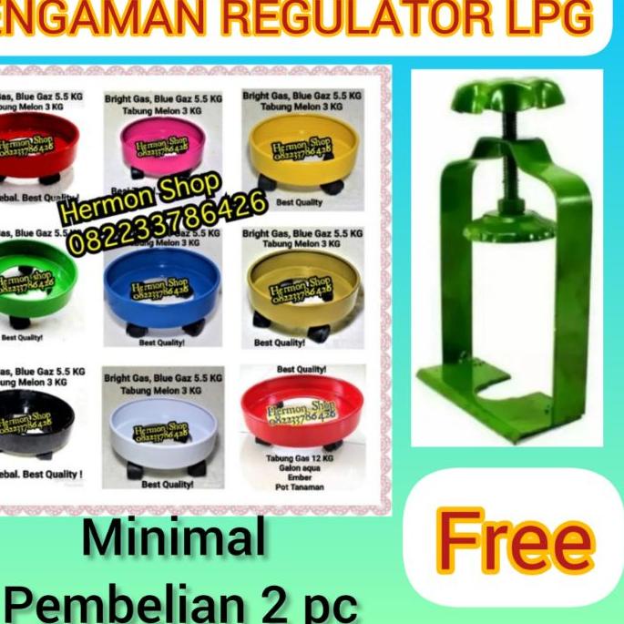 ✫ TATAKAN RODA BESI LPG BLUE GAZ 5KG BRIGHT GAS 3KG TABUNG MELON ➢