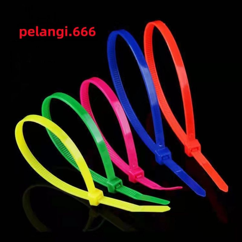 Kabel ties/kabel tis/cable tis 2.5* 100mm (10cm) hitam putih warna warni isi 100pcs