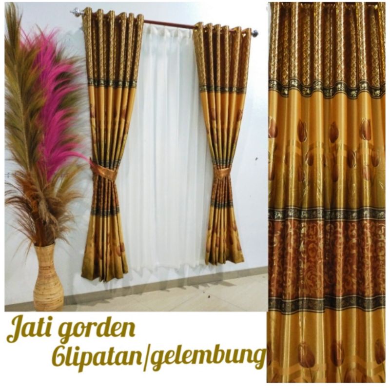 Gorden Mewah Ruang Tamu Motif Bunga Tulip Blackout Prinmas