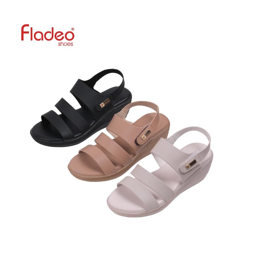 PALING LARIS Fladeo D21/LDT328-3RV/Sandal Wedges Tali Wanita [ Wedges Sandals ]