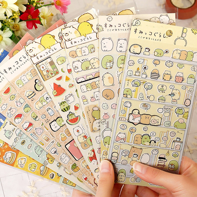 Stiker Kertas Desain Kartun Hewan Sumikko Gurashi Gaya Jepang Untuk Dekorasi Scrapbook