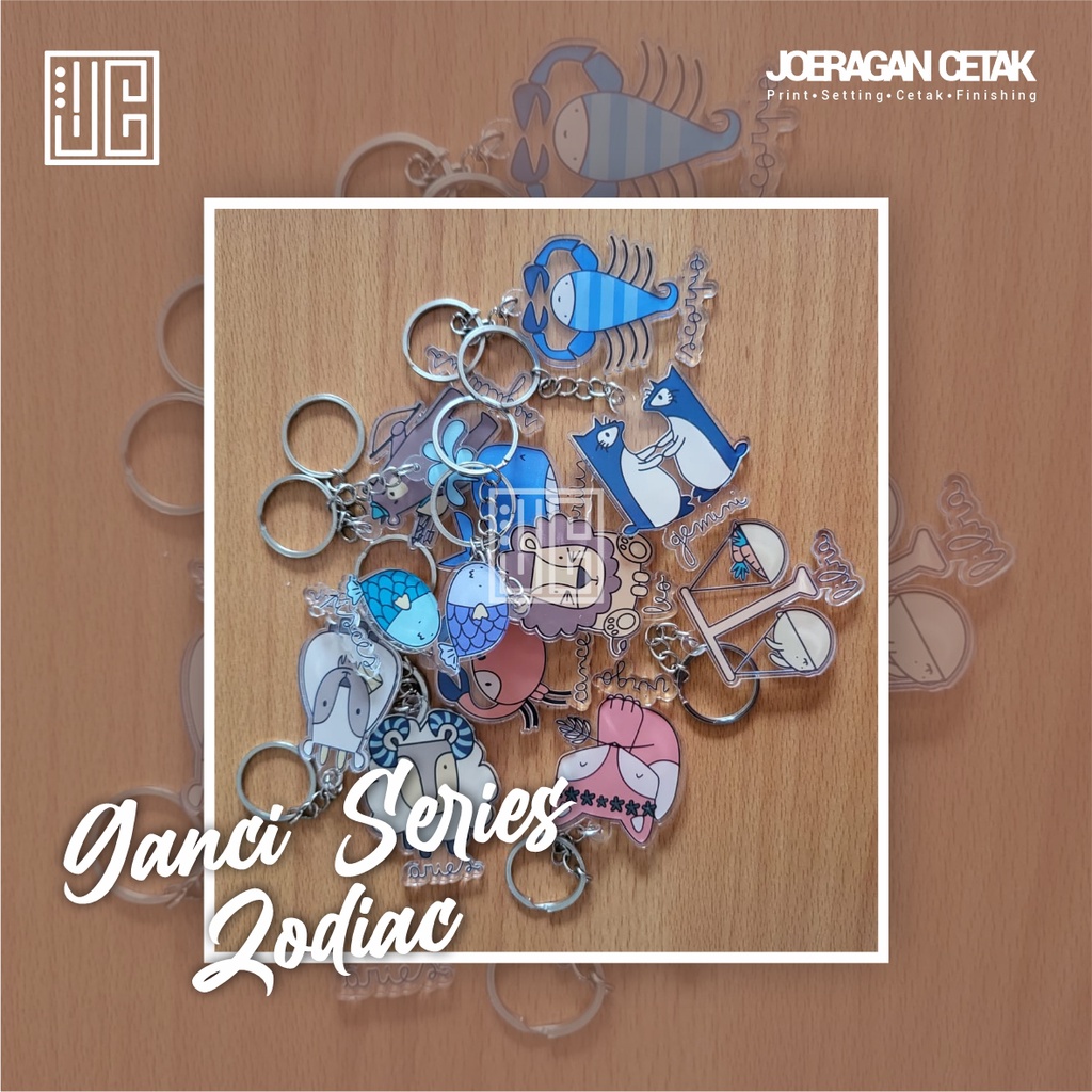 Gantungan kunci akrilik Zodiak
