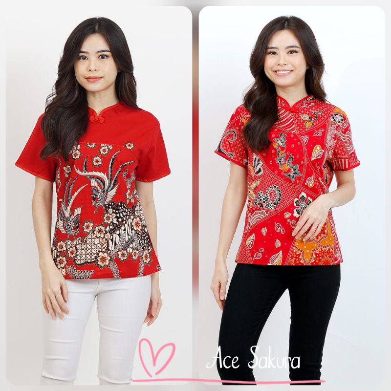 BLOUSE VIRGO BATIK MODERN ATASAN WANITA KERJA KANTOR SANTAI MURAH BAJU FASHION CEWEK ETNIK 332
