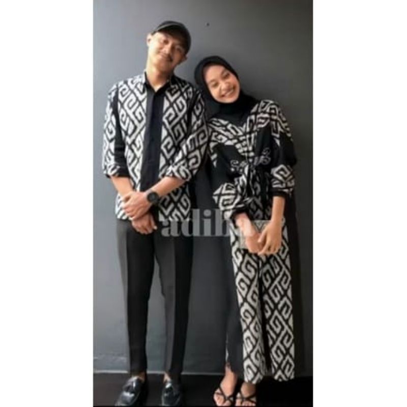 (READY STOCK) Outfit kondangan kekinian clara maxidress couple tenun batik cardigan baju couple pasa