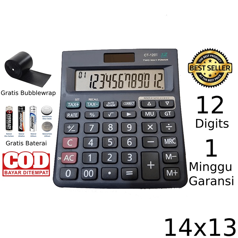 

Kalkulator CITIZEN 120T 12 Digit - Kakulator Dagang / Kalkulator check / Calculator 12 Digit