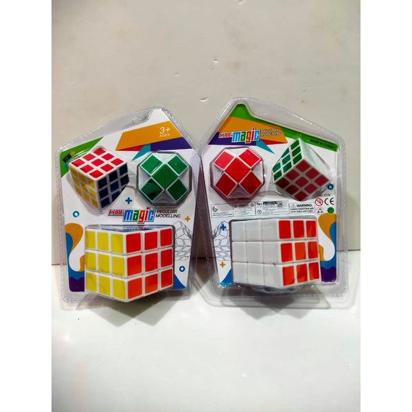 Mainan rubik magic Cube 3x3 isi 3