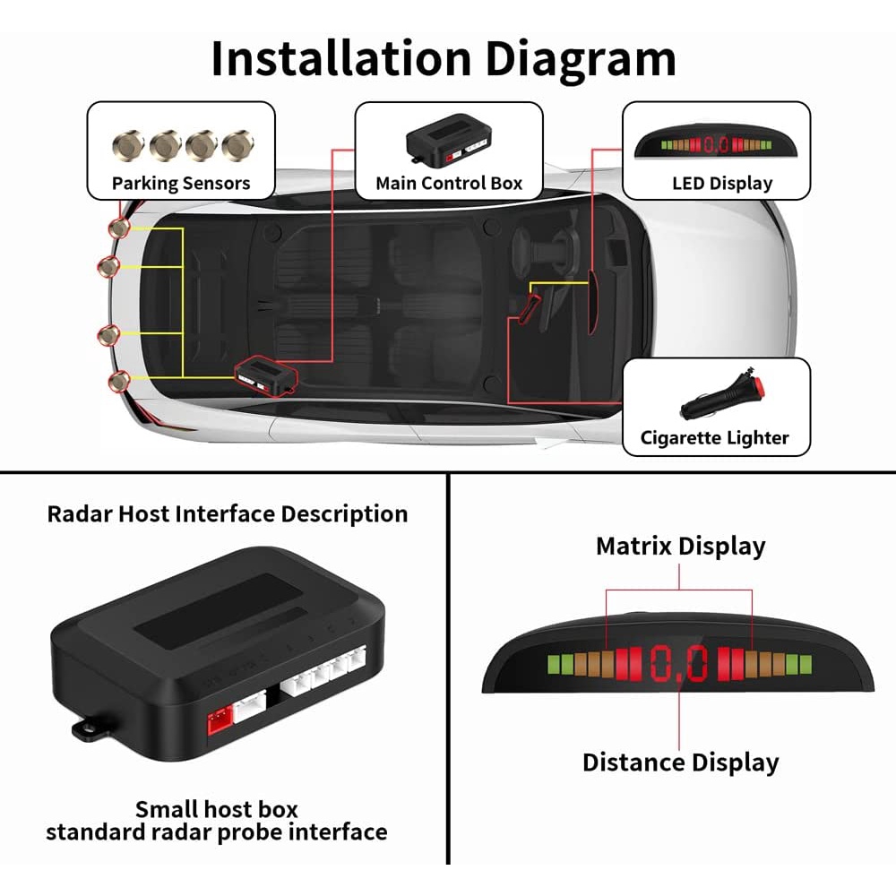 Sensor Parkir Mundur Mobil 4 Titik Universal