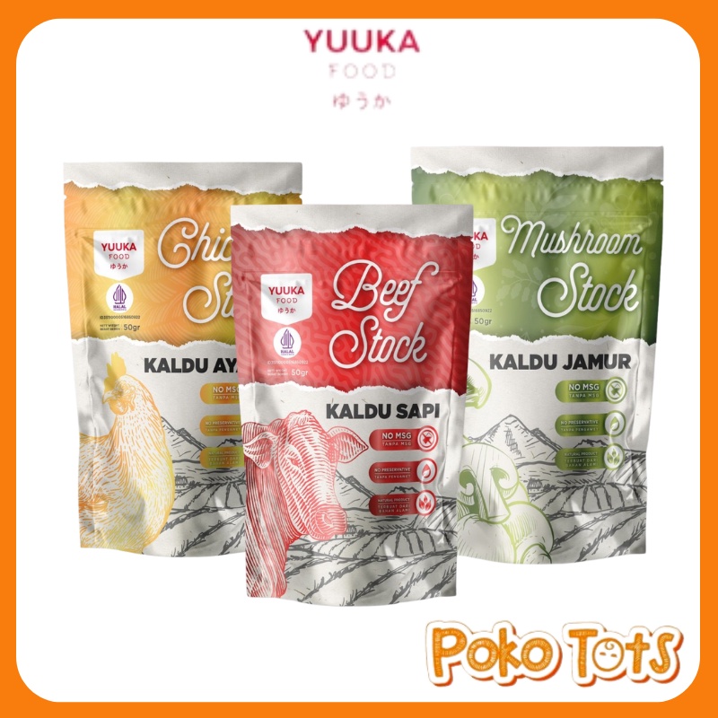 Yuuka Food Kaldu Asli MPASI No MSG 50gr Kaldu Bubuk Alami Yuuka