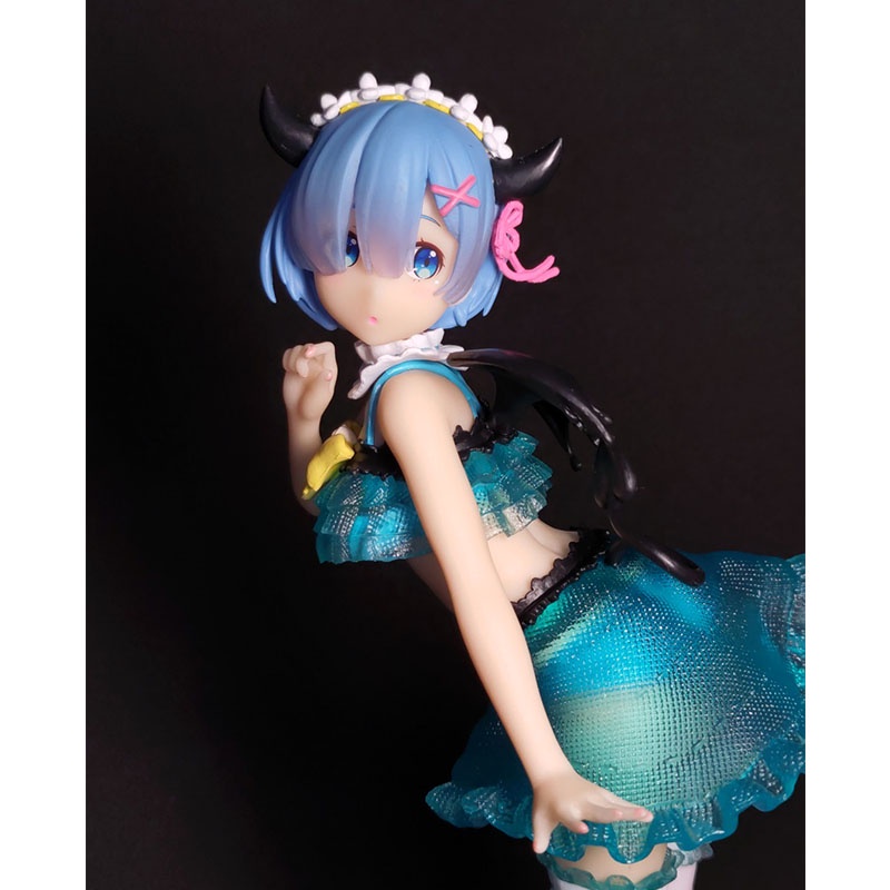 22cm Little Devil Rem Anime Figure RE: Zero-Starting Life in Another World Sexy Model Bengkok Over Mainan Anak PVC Hadiah Boneka