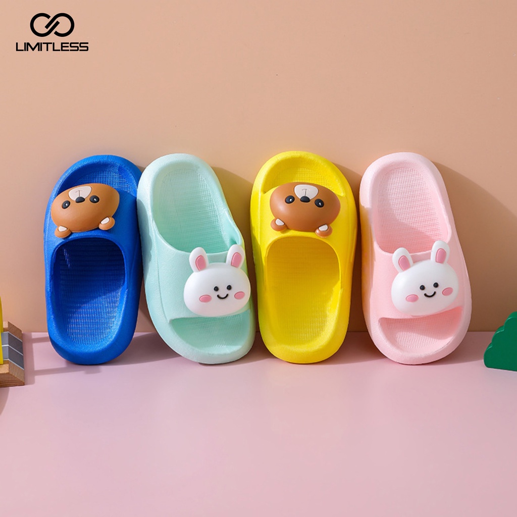 Sendal Slop Anak Laki Laki Perempuan GUMMY Sandal Anak Cewek Cowok Jibbitz Lucu  -  Size 24-35