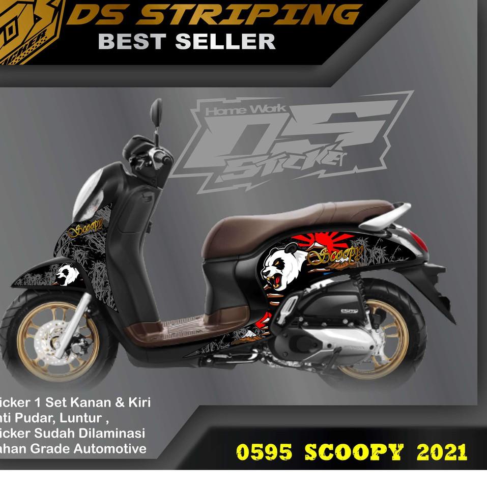 [cod]  0595 Stiker Scoopy 2021 List Variasi Striping Semi Full Sticker Panda !!