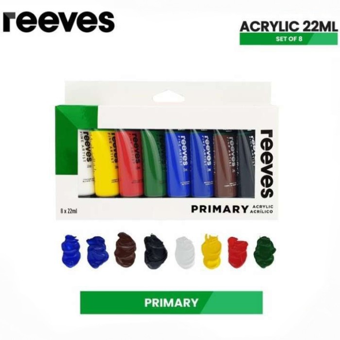 

Reeves Acrylic Paint Set 8 X 22 Ml Primary