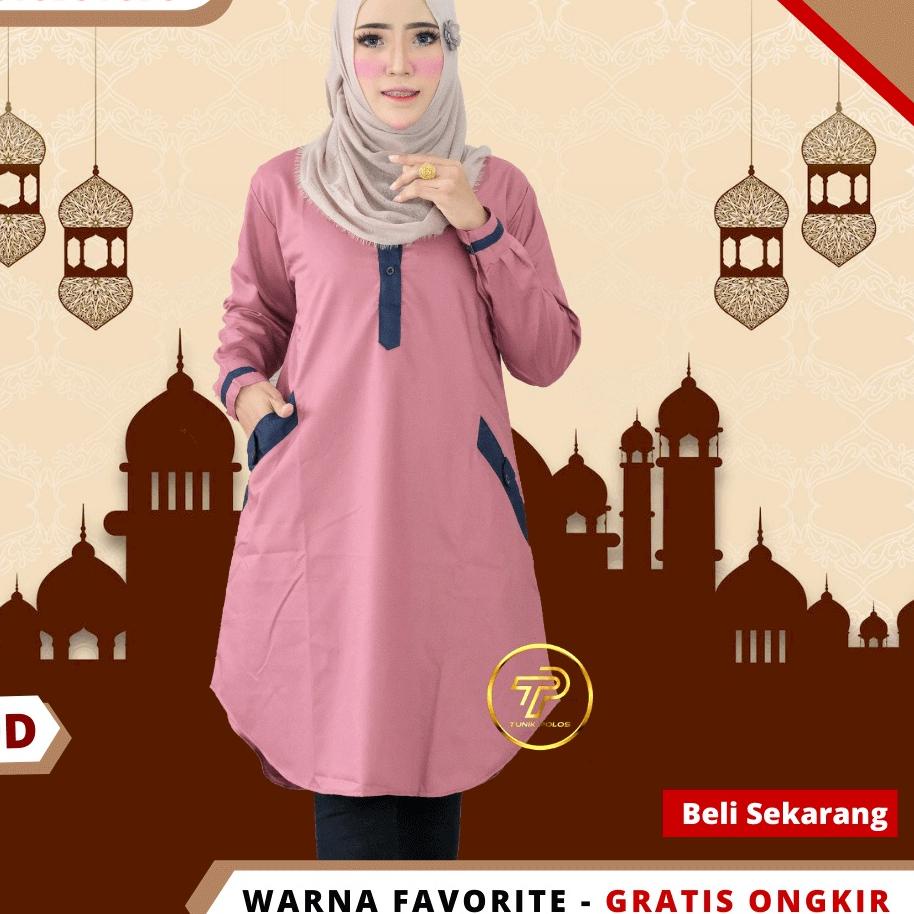 [ BISA COD ] Baju Atasan Tunik Wanita 2021 Remaja 2022 Polos Bahan Katun Toyobo Muslim Remaja Kekini