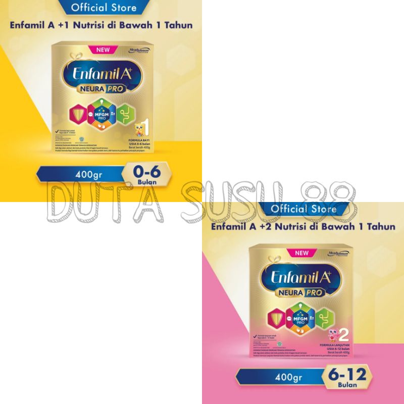 Enfamil A+ Tahap 1 | Tahap 2 400g /800g susu formula bayi usia 0- 6 / 6-12 bulan