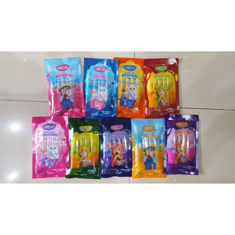 Moochie fairy puree creamy isi 5pcx15 grm all varian makanan basah kucing