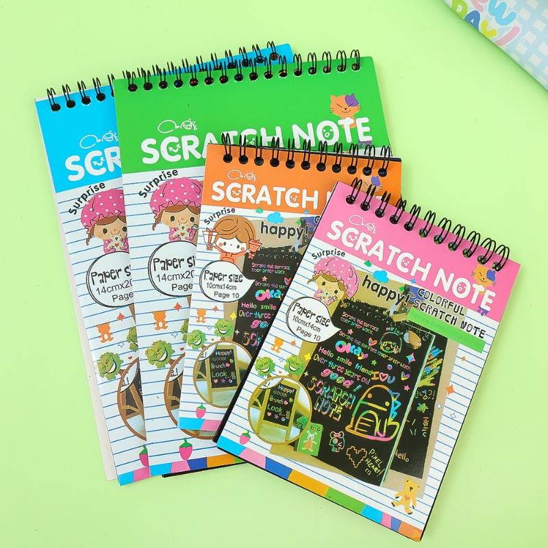 Diy Kreatif Anak Graffiti Colorful Scratch Book/Buku Gambar Scratchpad Seni Edukasi Menarik/Alat Tulis Kertas Lukisan Manual Anak