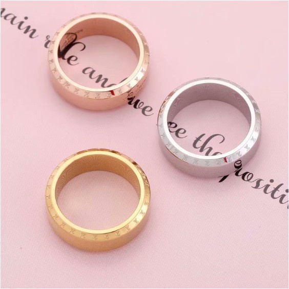 Cincin Lebar Bahan Titanium Steel | Cincin Bahan Stainless Steel |  Cincin Anti Alergi Untuk Wanita | Cincin All Match Unik