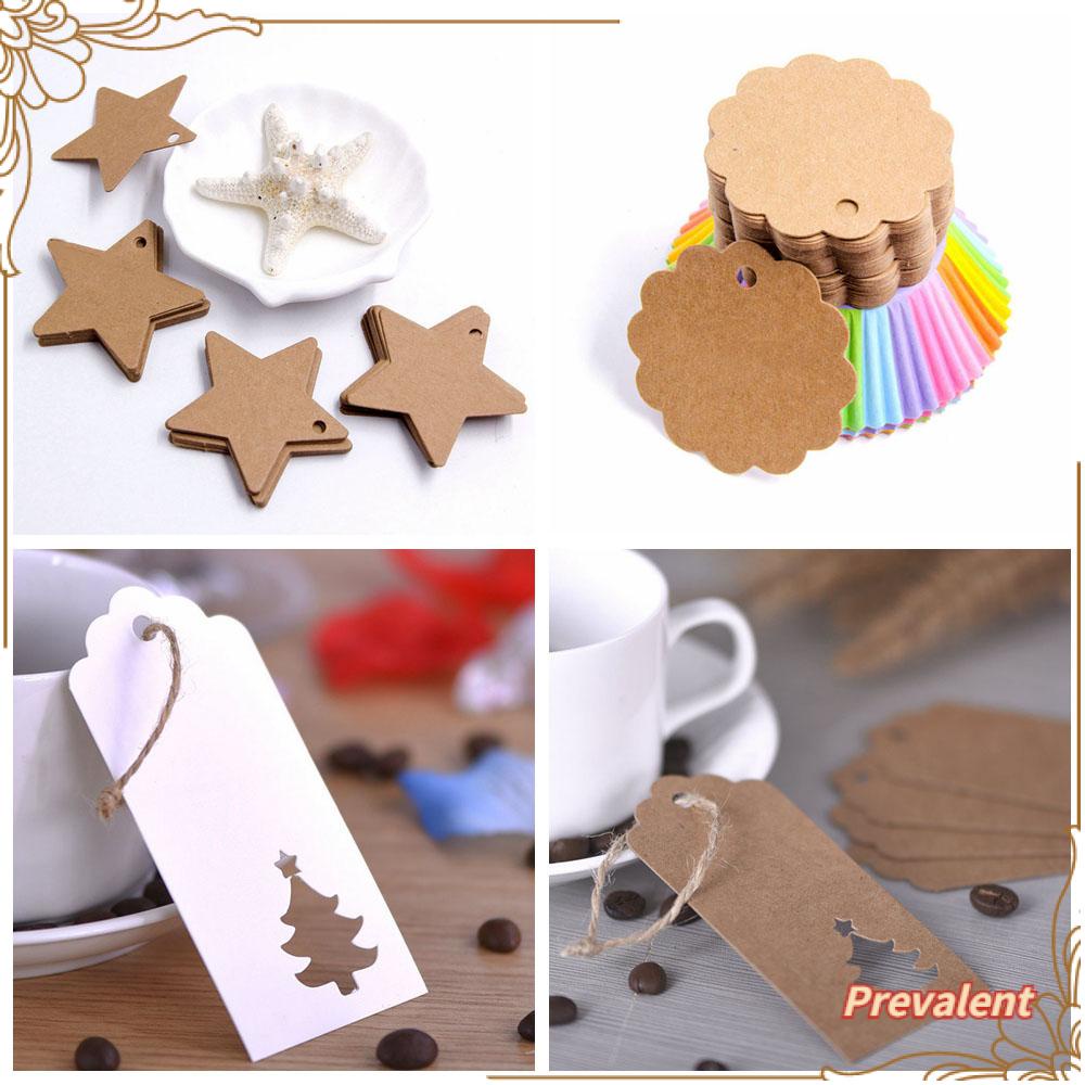 Preva 100pcs Tag Hadiah Hot Hanging DIY Bintang Hati