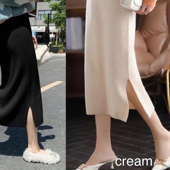 ֍ Slit midi skirt / rok midi rajut ❄