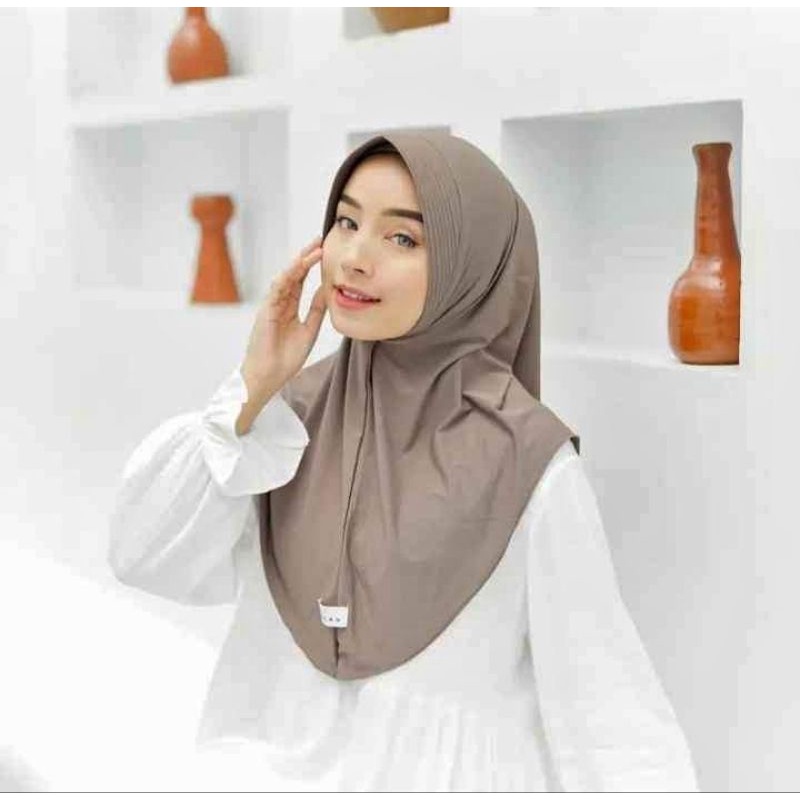 Hijab Bergo Hamidah / Hijab Instan pet Menutup Dada / Bahan Jersy