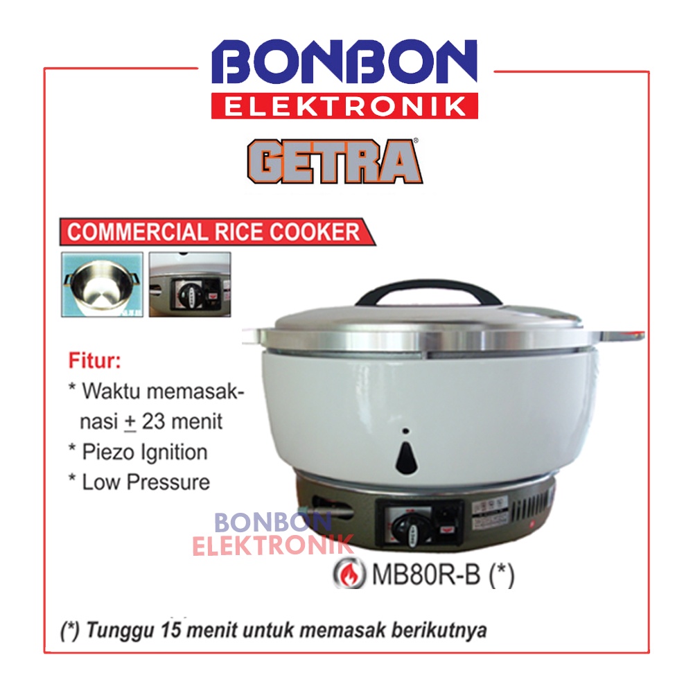 GETRA Commercial Rice Cooker Gas MB80R-B / MB 80R / MB 80 R