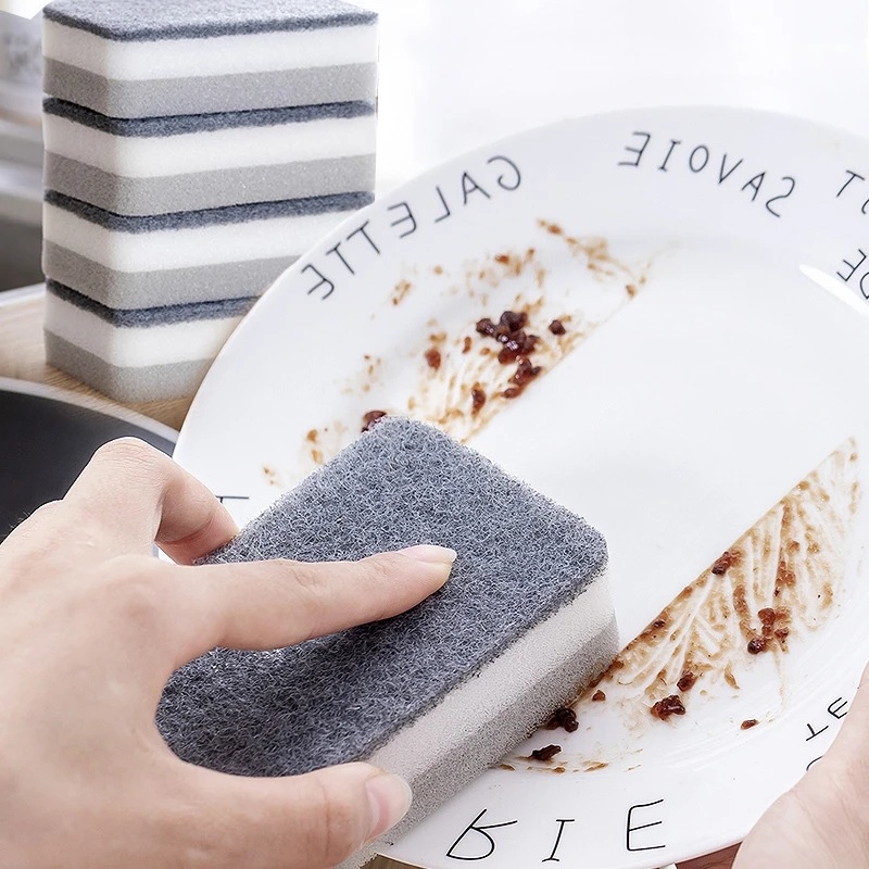 [Harga Grosir] [Unggulan] Spons Pembersih Dua Sisi Serbaguna Rumah Tangga Scouring Pads Cuci Piring Magic Nano Sponge Eraser Dish Panci Wajan Cleaning Wash Cloth