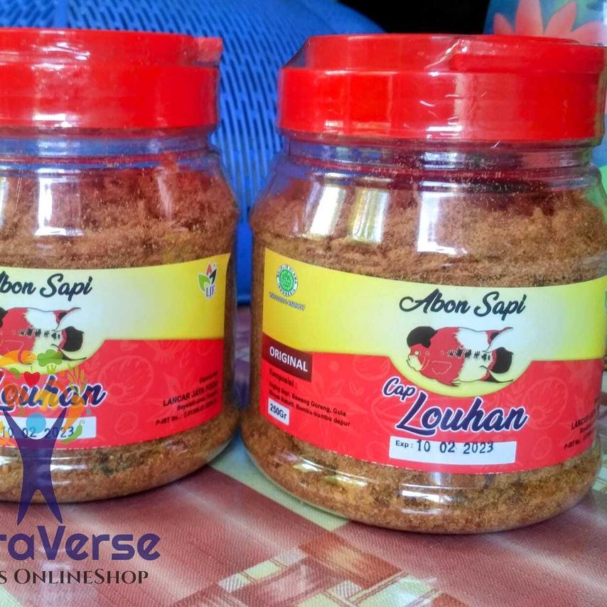 

✶ Abon Sapi cap Louhan 250 gr Toples HALAL Premium Enak ♤