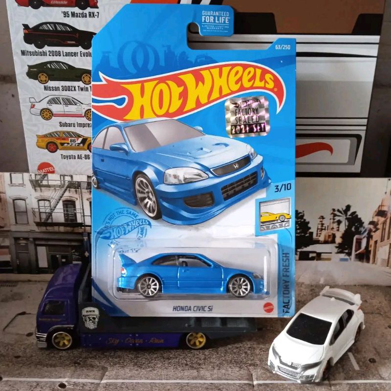 Hotwheels Hot Wheels Factory Sealed 2021 US Card Honda Civic SI Blue biru