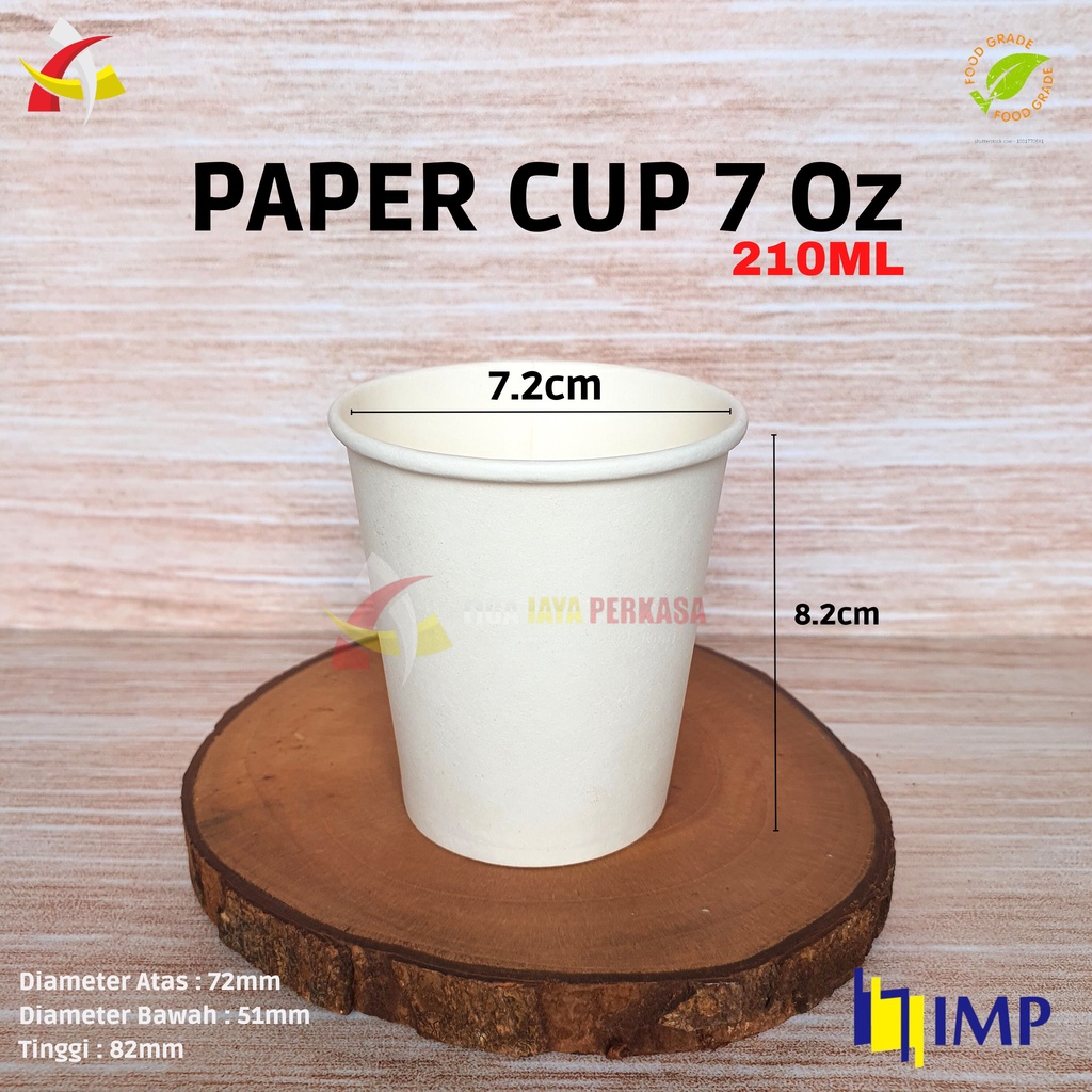 Paper Cup Gelas Kertas 7 Oz Papercup 210ml Papercup Jagung Gelas Kertas Jasuke Bubur Bayi @50pcs