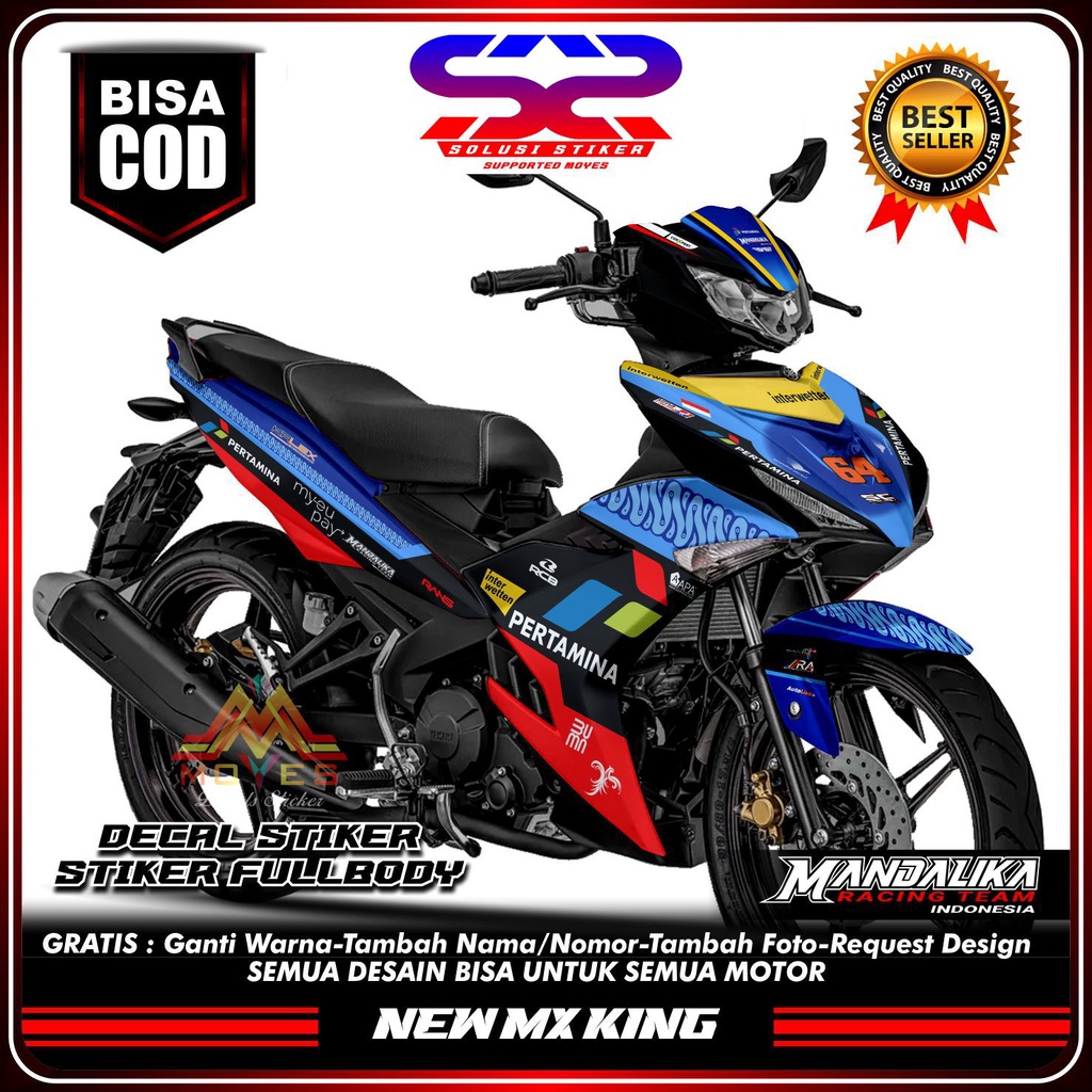 BISA COD Stiker Decal Mx king 150 MotifMandalika Full Body Decal Mx King 150 FullBody