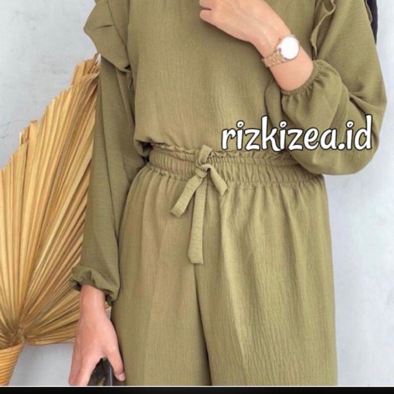 Terpercaya ONE SET CRINKLE | STELAN RUBY | RUBY SET RAYON CRINKLE | SETELAN KULOT CRINKEL | ONE SET 