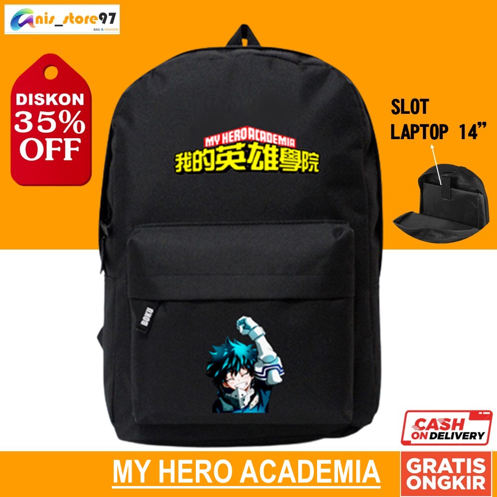 Backpack Tas Ransel Anak Laki Laki TK SD SMP SMA Terbaru Murah Baru Gambar Kartun Anime My Hero Acad
