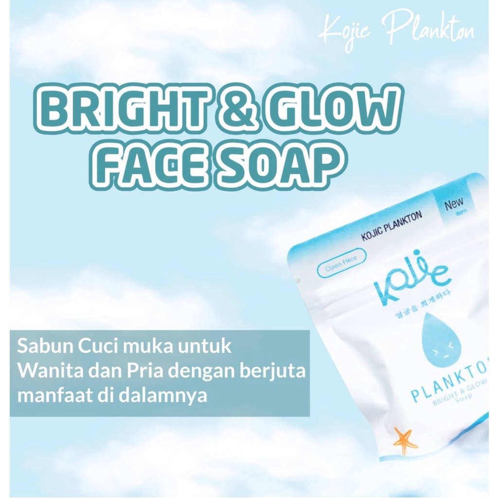 KOJIC PLANKTON BRIGHT &amp; GLOW SOAP 40g - TERDAFTAR BPOM - SABUN MANDI - SABUN WAJAH KOJIC