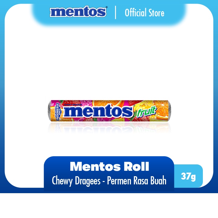 

Mentos Chewy Dragees Fruit Roll 37g - Permen Mint Rasa Buah