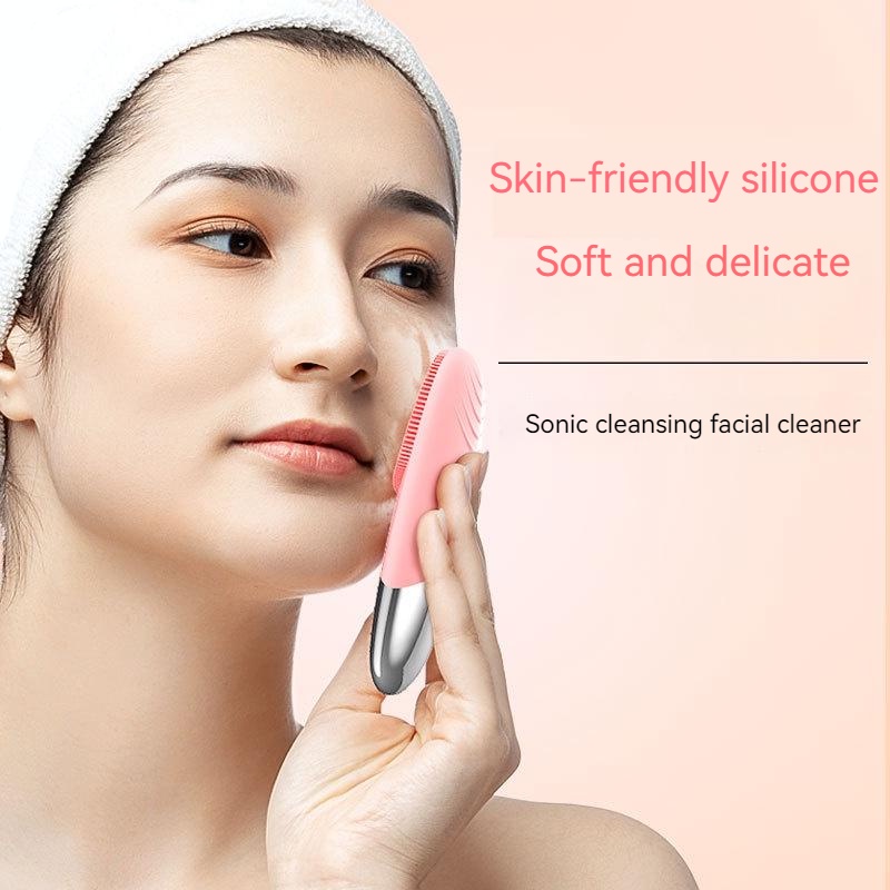 New rechargeable silicone facial cleanser/Pembersih Wajah Elektrik/introducer/Pembersih Pori Ultrasonik Anti Air