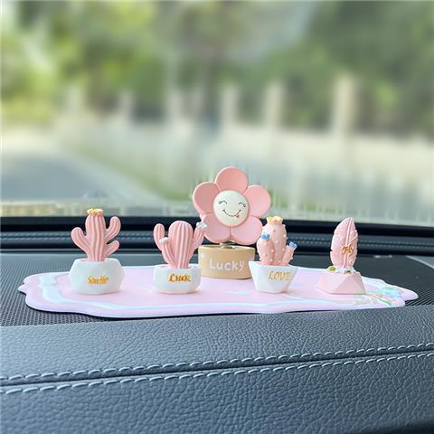 Influencer Mobil Ornamen Unik Kreatif Lucu Tanaman Kecil Perempuan Mobil Pusat Konsol Perlengkapan Dekorasi Interior Daquan