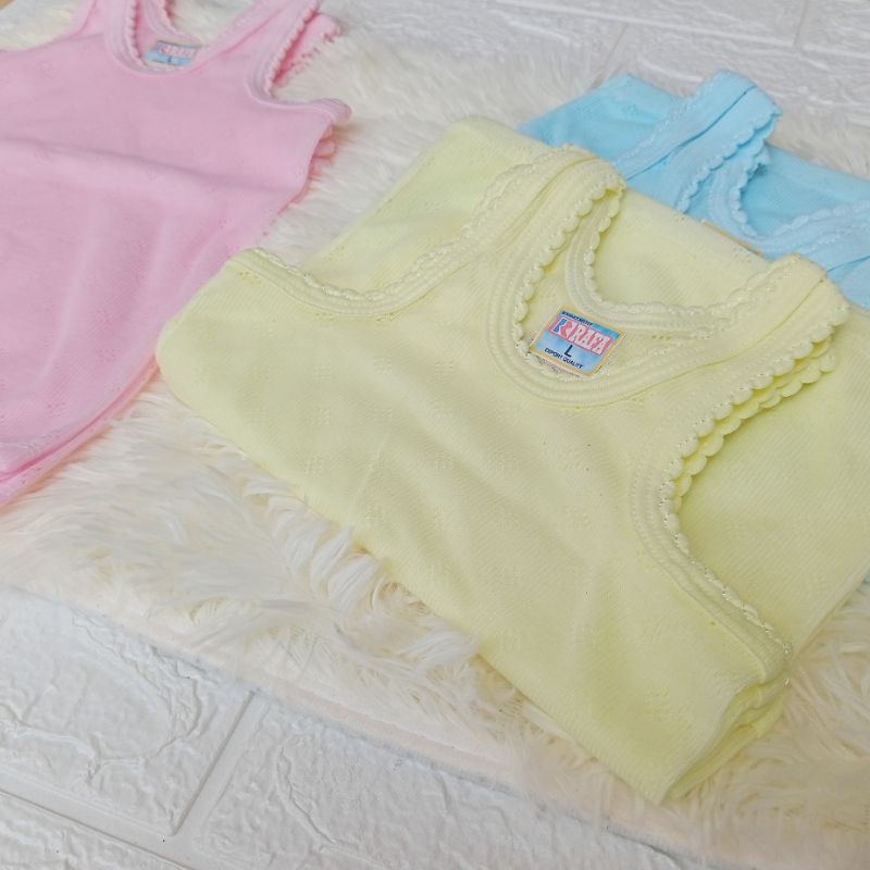 12 PCS Singlet Warna Motif Lubang 0-9th