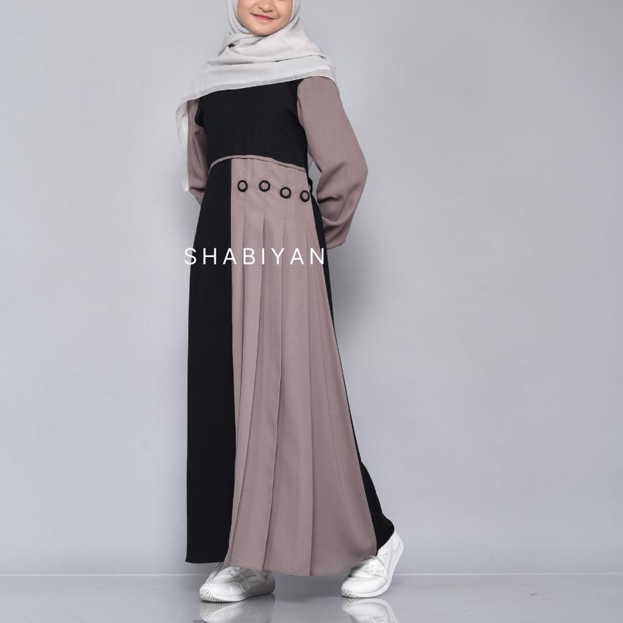 New Shabiyan.id 388 Gamis Remaja Moscrepe Polos Kombinasi Ⓜvciღ
