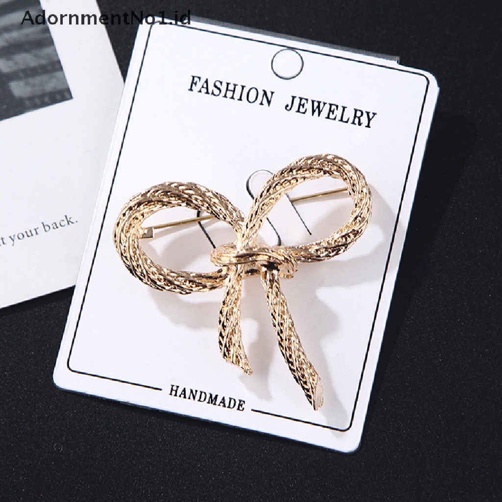 [AdornmentNo1] Fashion Busur Bros Untuk Wanita Ikatan Simpul Bros Pin Safety Lapel Pin Brooch Pernikahan Perhiasan Aksesoris [ID]